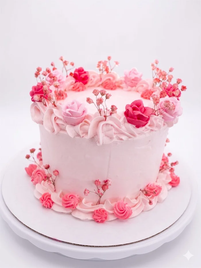 Almond Rose Cake - Crumbs & Cravings Winnipeg