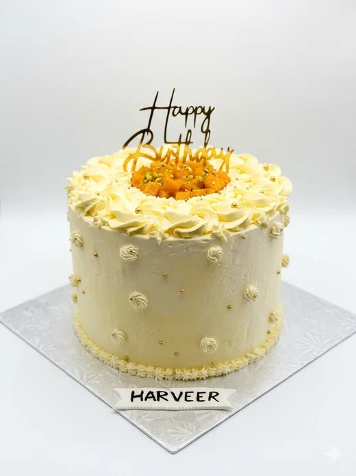 Fresh mango cream celebration cake